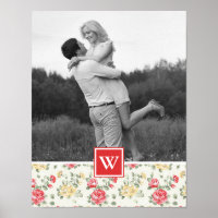 Rosa ros Elegant Tapet | Foto med Monogram