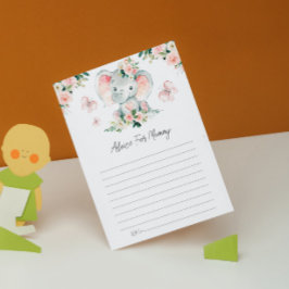 Rosa ros Elephant Advice for Mammy Baby Shower Inbjudningar