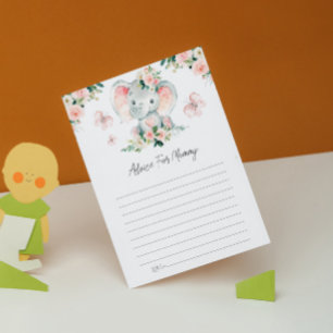 Rosa ros Elephant Advice for Mammy Baby Shower Inbjudningar