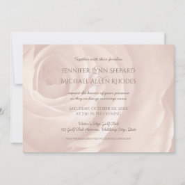 rosa ros enkla inbjudan till elegant bröllop