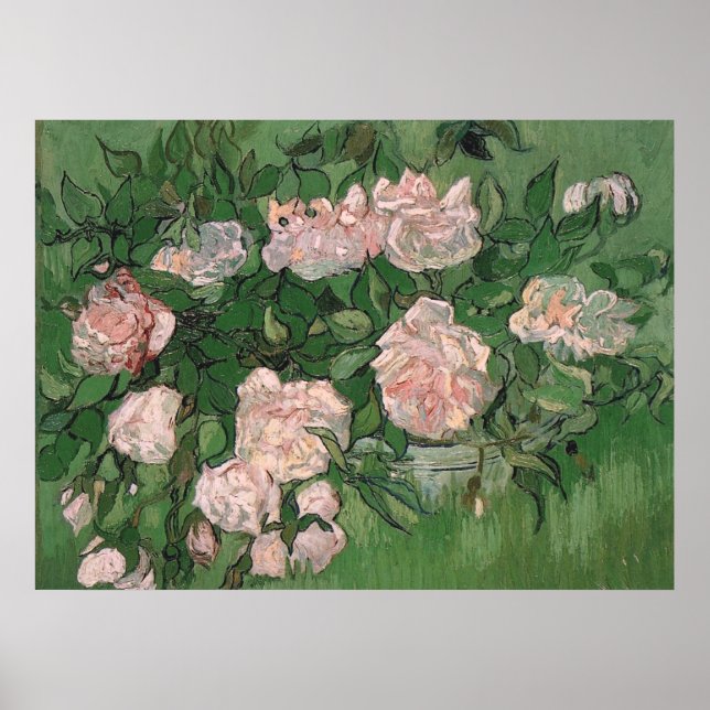 Rosa ros (F595) Van Gogh Fine Art Poster (Framsidan)