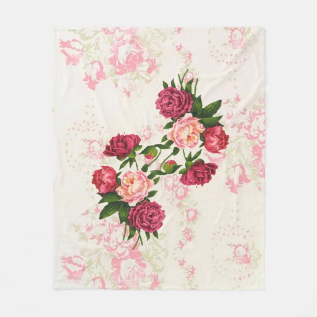 Rosa ros Fleece Blanket (Framsidan)