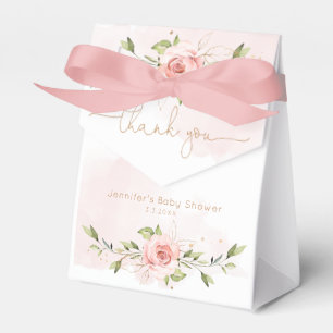 rosa ros-flicka, babydusch Tack Presentaskar