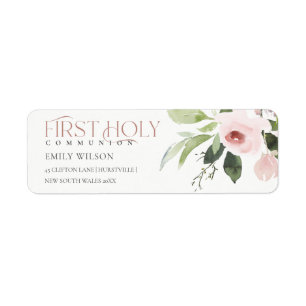 ROSA ROS FLORA FÖRSTA HELIGAN, ADRESS RETURADRESS ETIKETT