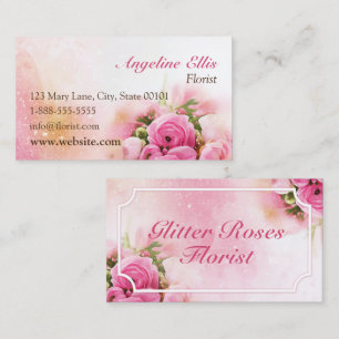 Rosa ros Florist Affärskort Visitkort