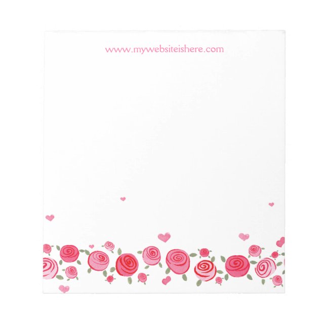 Rosa ros Flower Designer Business Advertising Pad Anteckningsblock (Framsida)