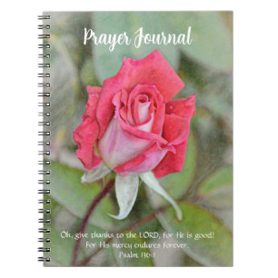 Rosa ros Flower Faith Prayer Journal Anteckningsbok