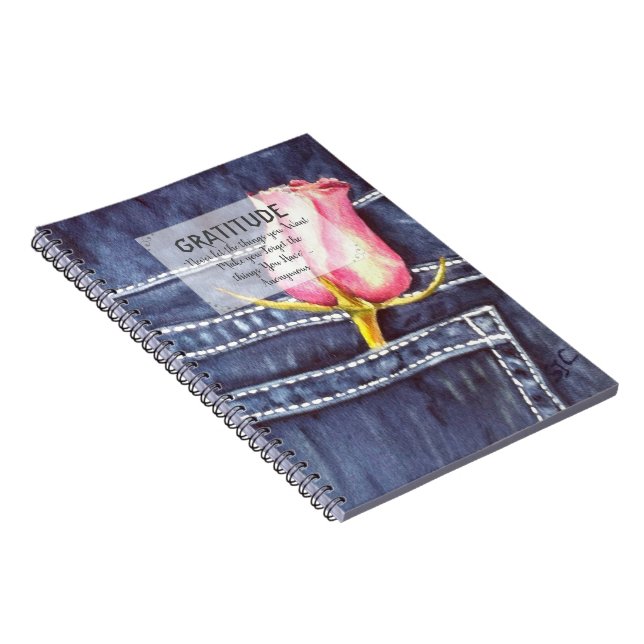 Rosa ros Flower Gatitude Anteckningsbok (Högra Sidan)
