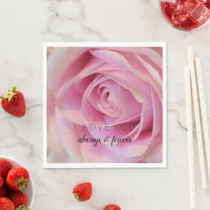 rosa ros Flower Pappersservett
