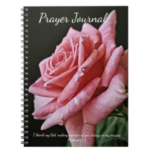 Rosa ros Flower Prayer Journal Anteckningsbok