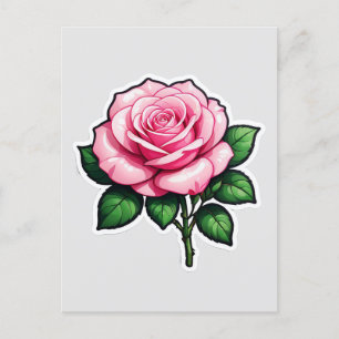 Rosa ros Flower Stalk Vykort