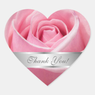Rosa ros Flower Tack personalize Hjärtformat Klistermärke