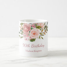 Rosa ros Flowers 90:e Födelsedagsfest Gift