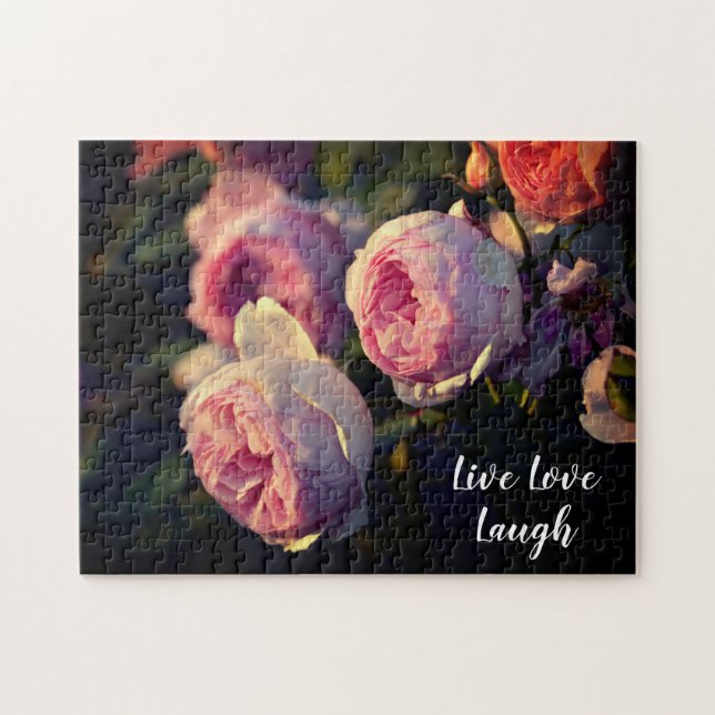 Rosa ros Flowers från Garden Pussel (Horisontell)