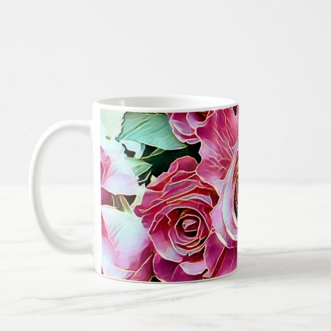 ROSA ROS FLOWERS KAFFEMUGG (Vänster)