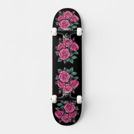 Rosa ros Flowers Mini Skateboard Bräda 18,5 Cm