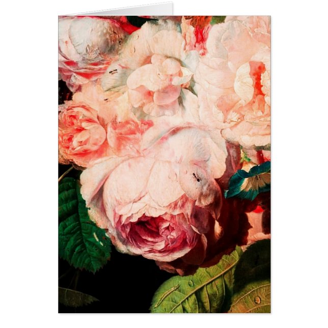 ROSA ROS, FLOWERS OCH BUTTERFLY Valentine Day Hälsningskort (Framsidan)