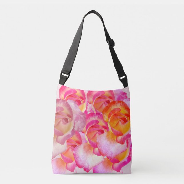 Rosa ros Flowers PhotoTote Axelväska (Framsida)