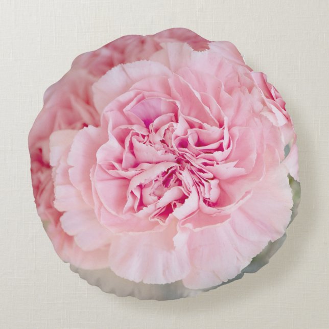 Rosa ros Flowers Rund Kudde (Baksidan)