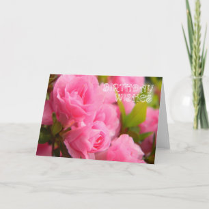 Rosa ros födelsedag kort