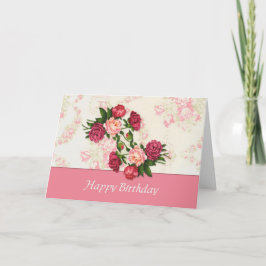Rosa ros födelsedagskort kort
