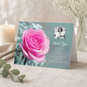 Rosa ros för elegant för fotosympatitack tack kort