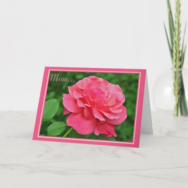 Rosa ros för Mamma Kort (Framsida)