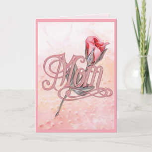 Rosa ros för mamma kort