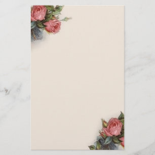Rosa ros för vintageVictorianCrimson Brevpapper