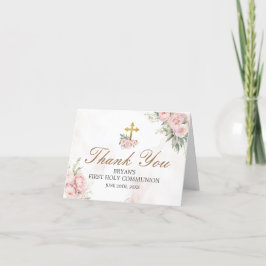  rosa ros Första Heligan av gemenskap mappad Tack Kort