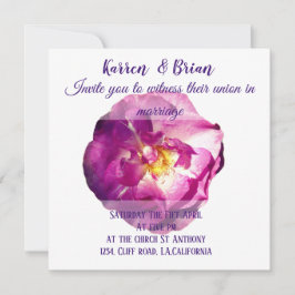Rosa ros-foto, inbjudan till Elegant bröllop
