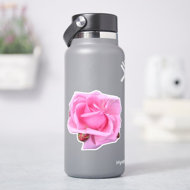 Rosa ros foto klistermärken (HydroFlask)