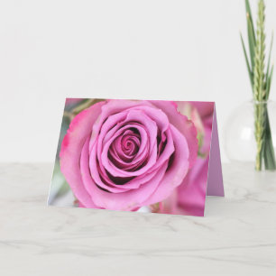 Rosa ros-fotohälsningskort kort