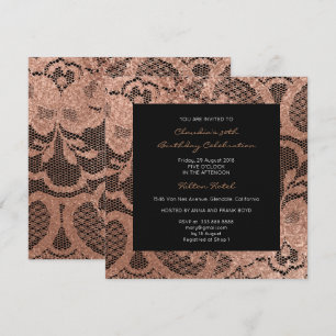 Rosa ros Foxier Golden Snöre Black Event VIP Inbjudningar