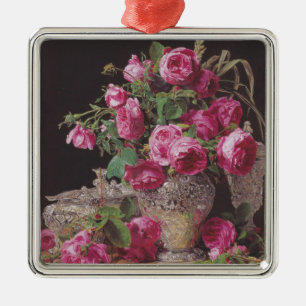 Rosa ros (från Ferdinand Georg Waldmüller) Julgransprydnad Metall