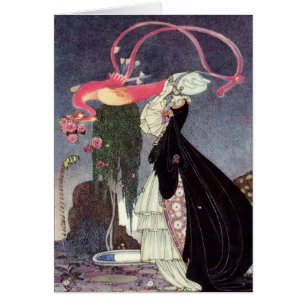 Rosa ros från Peacock Hälsningskort