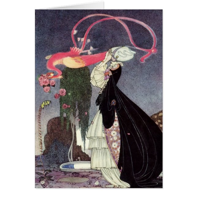 Rosa ros från Peacock Hälsningskort (Framsidan)