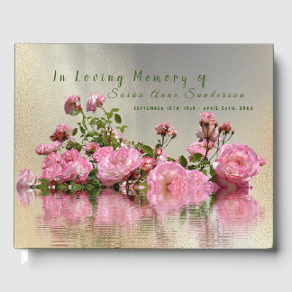 Rosa ros Funeral Memorial Guest Bok