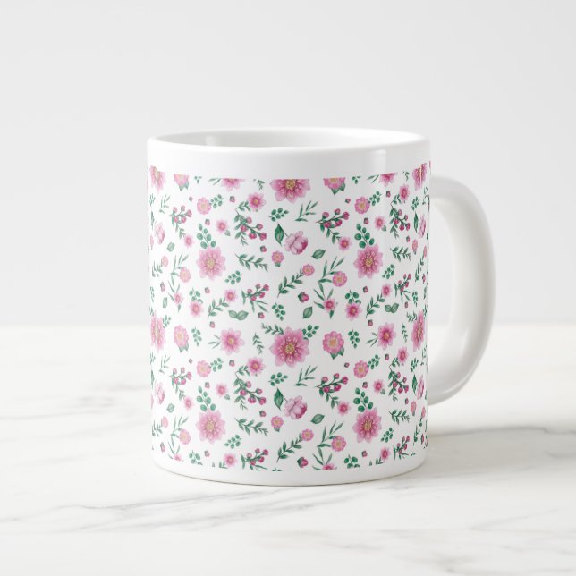 Rosa ros Galore Jumbo Mugg (Framsida höger)