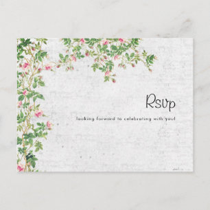 Rosa ros Gamla muren Vintage Stil Journal Bröllop Vykort