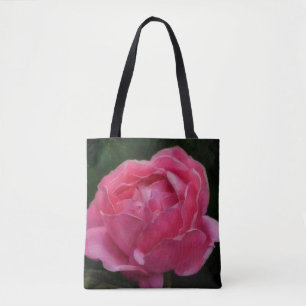 Rosa ros Garden Art Blommigt Tote Bag Tygkasse