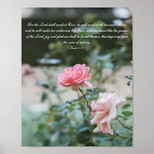 Rosa ros Garden Bible Verse Poster