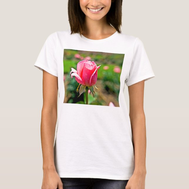 Rosa ros Garden T-shirt (Framsida)