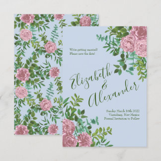 Rosa ros Garden Vår bröllop Inbjudningar