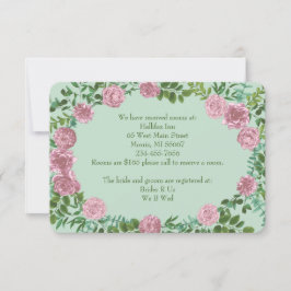 Rosa ros Garden Vår bröllop Inbjudningar