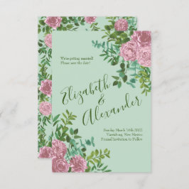 Rosa ros Garden Vår bröllop Inbjudningar
