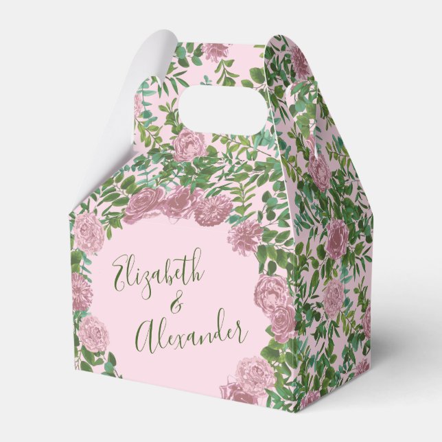 Rosa ros Garden Vår bröllop Presentaskar (Framsidan Sidan)