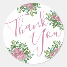 Rosa ros Garden Vår bröllop Runt Klistermärke