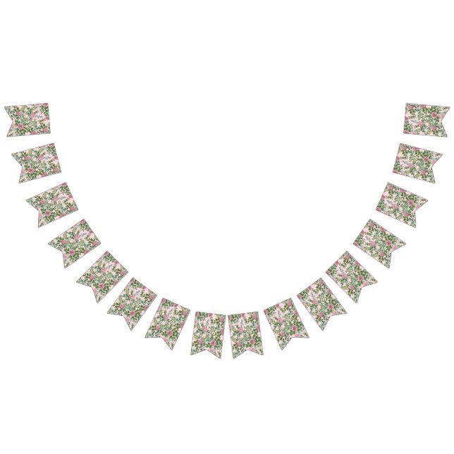 Rosa ros Garden Vår bröllop Vimplar (Alla)