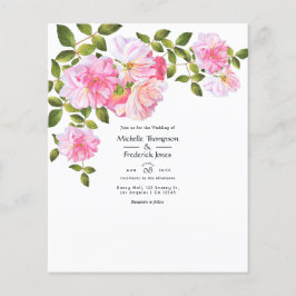Rosa ros Garden Wedding Flygblad